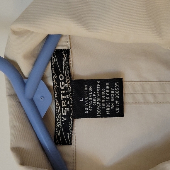 VERTIGO PARIS Ivory Oversized Swing Long Sleeve Transitional Windbreaker Shacket - Picture 8 of 9